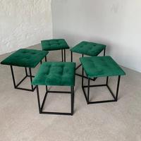 Mobilier design moderne, peu encombrant, convertible, cadre compact en métal, 5 sièges en 1 tabourets pouf cube avec roues mobiles