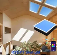 Lampe artificielle d'intérieur à lumière du soleil, fenêtre encastrée, ciel bleu, faux LED, plafond, panneau de lucarne virtuelle