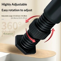 Pieds de meubles télescopiques en plastique, imperméables, réglables, de hauteur moyenne, pour cadre de lit, en forme de T, haute capacité de charge