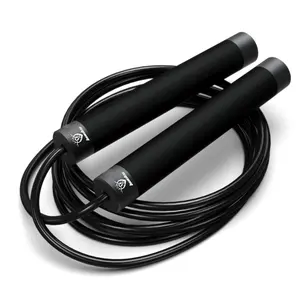 Weighted Jump Rope Non-Slip Aluminum Handles Adjustable Length 9MM Solid PVC/Cotton Skipping Rope