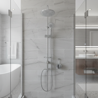 Ensemble de colonne de douche de pluie en acier inoxydable de luxe moderne pour salle de bain