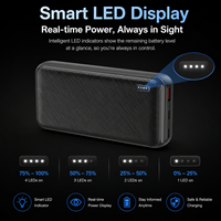 Produsen Baterai Li-Polymer Kapasitas Tinggi 20000mAh Pengisian Cepat 22.5W Power Bank Layar LED Tipe-C ODM/OEM Multi-port