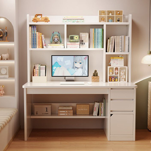 Hiện đại lưu trữ lớn không gian nhà nghiên cứu bàn cho sinh viên kim loại máy tính bàn với kệ sách và ngăn kéo lớn Máy tính để bàn cho bản vẽ - Product Image 3