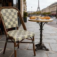 Chaises de bistrot parisien imperméables, nouveau design, en rotin d'extérieur, style français, chaise de terrasse pour restaurant