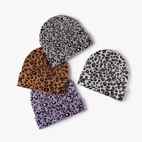 Chapeau en tricot pour femme à imprimé léopard - Automne Hiver - Protection contre le froid - Style tendance hip-hop