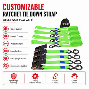 <span class=keywords><strong>Sangle</strong></span> d'arrimage à cliquet en polyester robuste et personnalisée avec crochet en S, résistance à la rupture <span class=keywords><strong>de</strong></span> 1500 lb, certifiée CE, longueur <span class=keywords><strong>de</strong></span> 2 m à 15 m, pour <span class=keywords><strong>camion</strong></span> et moto - Product Image 1