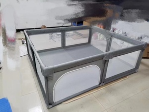 Valla de seguridad de tela gruesa para bebés, parque de bolas rectangular plegable de plástico para interior, <span class=keywords><strong>2023</strong></span> - Product Image 2