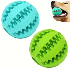 Mainan anjing peliharaan baru bola karet interaktif mainan kunyah anjing kucing anak anjing bola kunyah gigi mainan kunyah bola pembersih makanan gigi