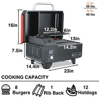 Portable 8 en 1 contrôle numérique table bois granulés barbecue gril électrique Barbecue plaque chauffante pour fumée cuire rôti RV Camping