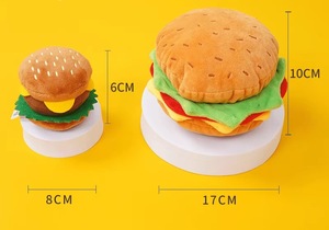 Giocattoli per Cani Imbottiti Resistenti ai Morsi con Suono di Carta Sfrigolante, Peluche a Forma di Hamburger per Alleviare la Noia di Cani Piccoli e Medi - Product Image 3