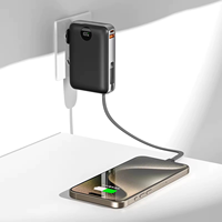 Banque d'alimentation sans fil magnétique 10000mAh 20W PD 22.5W Charge rapide Câbles intégrés Affichage LED Portable