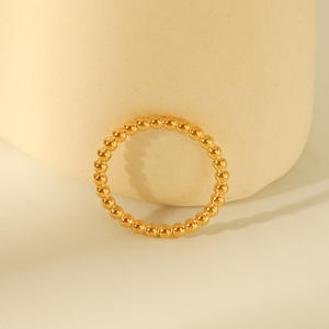 इन शैली स्टेनलेस स्टील रिंग गोल्डन उन्नत अर्थ हल्के लक्जरी रेट्रो फुल बीडेड इंडेक्स फिंगर रिंग नॉन-फिडिंग - Product Image 4