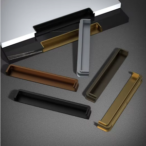 Poignée de tiroir encastrée minimaliste pour armoire haute, luxe léger, haut de gamme, coulissante, invisible, en alliage d'aluminium - Product Image 1