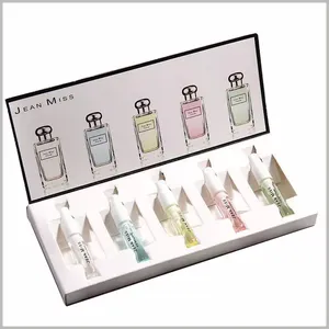 Frasco de perfume personalizado, caixa de embalagem vazia para óleo essencial, caixas de papel para casamento, 2ml, 3ml, 5ml, teste de perfume