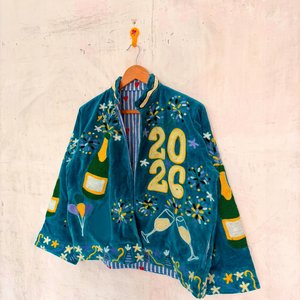 Premium Embroidered <b>Velvet</b> Suzani <b>Jacket</b> With 2026 New Year Pattern Full Sleeve Stand Collar Bohemian Women's Winter Coat - Product Image 1