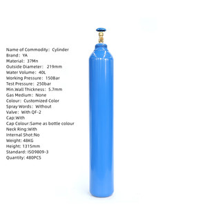 الجملة عالية الجودة تسليم سريع 40l أسطوانة أكسجين الأكسجين CO2 خزان الهيليوم مع صمام - Product Image 2