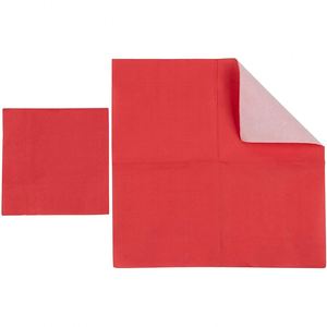 Serviettes en papier jetables 2 plis 10x10'' fabriquées en usine, rouge et blanc - Fournitures de fête, serviettes de cocktail, décorations, sac fabriqué au Cambodge - Product Image 3