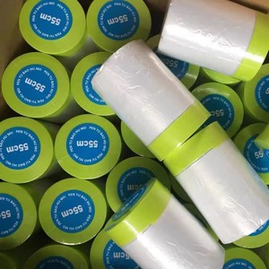 Película de enmascarar preencintada para pintura automotriz, lámina de plástico, cinta washi, lona protectora para pintores, cubierta protectora para automóviles y hogar - Product Image 6