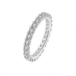 Bague pour femme en moissanite micro-pavée, brillante, ajustable, ouverte, deux carats, incrustée de zircon, bijoux de mariage et de fiançailles - Product Image 5