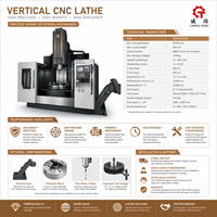 Centre d'usinage vertical CNC de haute précision avec bac de récupération de copeaux et poignée en cuivre, tour CNC vertical