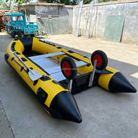 Bateau pneumatique robuste de 3,8 m en PVC de 0,9 mm/1,2 mm pour la pêche avec roues