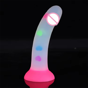 Dildo souple non toxique qui brille dans le noir, sans assemblage, en silicone liquide sans œufs, en forme de cœur, pour jeu <span class=keywords><strong>solo</strong></span> - Product Image 6