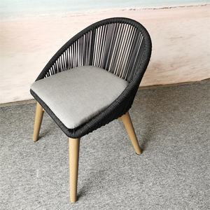 Sillas de jardín con estructura de aluminio, tejido de cuerda y base de madera de teca, más resistentes y con un aspecto elegante para muebles de patio, sillón de descanso. - Product Image 3