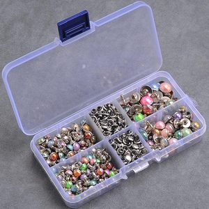 YORANYO Kits de rivets en cuir de tailles variées, rivets à couleurs AB mélangées, rivets cloutés pour vêtements, rivets rapides en forme de dôme pour ceintures et sacs - Product Image 4