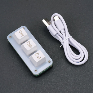Teclado Compacto con Funciones <span class=keywords><strong>de</strong></span> Copiar, Pegar y Cortar Personalizables, Diseño Intercambiable en Caliente, Teclado <span class=keywords><strong>de</strong></span> Acceso Rápido <span class=keywords><strong>de</strong></span> 3 Teclas para Trabajo <span class=keywords><strong>de</strong></span> Oficina y Juegos <span class=keywords><strong>de</strong></span> Ritmo - Product Image 4