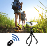 Trépied pour téléphone, support de caméra réglable avec télécommande sans fil et clip universel, adapté aux téléphones et aux caméras de sport