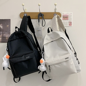 Simple <b>Large</b> Capacity <b>Backpack</b> 18 In Solid Color Unisex Student <b>Backpack</b> For Junior High High <b>School</b> College Students - Product Image 2