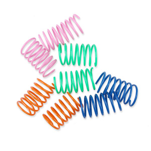 Plastic Colorful Spring <b>Cat</b> Toy Pack Of 4 Boredom Buster Pet Interactive Toy For <b>Cats</b> - Product Image 2