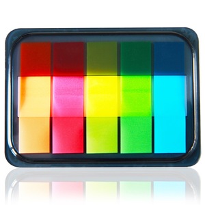 Deli – notes autocollantes fluorescentes, 12x44mm, couleurs mélangées, bloc-notes auto-adhésif, étiquettes en papier, forme carrée, 100 feuilles - Product Image 1