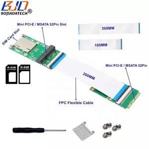 Mini tarjeta adaptadora inalámbrica PCI-E ro MPCIe con ranura SIM + Cable Flexible FPC compatible con módulo WIFI/módem 3G 4G LTE GSM WWAN