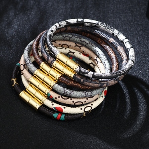 Prodotti alla moda nuovi arrivi bracciale in pelle di corda colorata fatta a mano con chiusura magnetica per le donne - Product Image 2