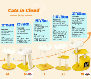 <b>Cat</b> Tree, Cloud <b>Cat</b> <b>Tower</b> with Soft Bed, <b>Cat</b> <b>Scratching</b> Post & Pad with Larger Perch for Window Viewing, with Cute Toys - Product Image 5