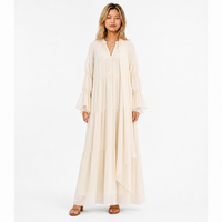 Robe longue fluide à volants style bohème pour femme, col en V, manches longues cloche, coupe ample, avec châle assorti, tenue décontractée pour les vacances