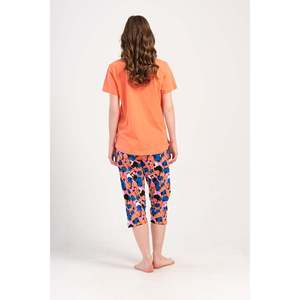 Conjunto de Pantalones Capri KADIN P.SUPREM XXL con Cuello Redondo y Mangas Cortas, Corte Ovalado - Color Coral - Color Coral - Product Image 4