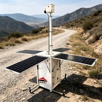Tour de sécurité solaire portable haute efficacité avec caméra de surveillance CCTV cubique pour la surveillance des usines et entrepôts