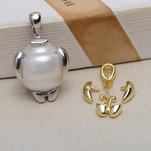 Handmade DIY 925 Silver Baroque <b>Large</b> White Pendant Shaped <b>Pearl</b> <b>Necklace</b> with 3947 Female Empty Accessory Loose <b>Pearls</b> - Product Image 5