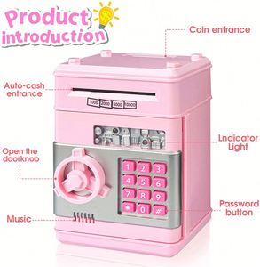 Caja Fuerte Digital Electrónica con Contraseña, Mini Cajero Automático, Hucha para Monedas, Juguetes, Regalos de Cumpleaños para Niños - Product Image 5
