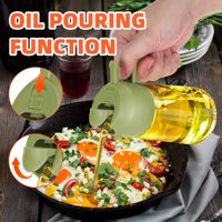 Distributeur et pulvérisateur d'huile d'olive 2-en-1 de 16oz avec capacité de 470ml pour bouteille d'huile de cuisine pour contrôler l'huile
