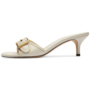 Sandalias de tacón bajo con hebilla grande <span class=keywords><strong>y</strong></span> punta cuadrada para <span class=keywords><strong>mujer</strong></span>, estilo mule de <span class=keywords><strong>una</strong></span> sola tira <span class=keywords><strong>y</strong></span> punta abierta, venta al por mayor, OEM, personalizadas - Product Image 2