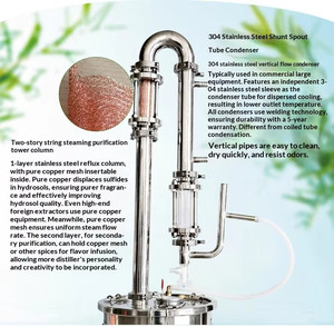 Destilador de Aceites Esenciales Vertical para el Hogar, Destilador de Vapor de Acero Inoxidable para Plantas, Hierbas y Flores, Destilación de Hidrolatos - Product Image 4