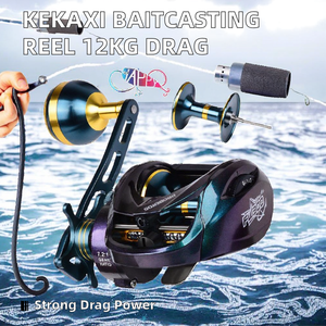 KEKAXI High Quality Metal BaitCasting Reels 12kg Drag 5+1BB Ball Bearings Saltwater Spinning Reel 7.2:1 Gear Ratio Right <b>Hand</b> - Product Image 2