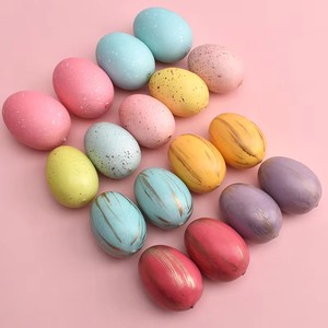 Wholesale Bulk Empty Gift DIY Round Shape Plastic Easter Eggs Hanging Ornaments <b>Decoration</b> Factory Price - Product Image 1