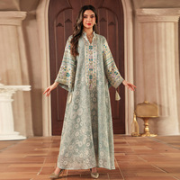 Robe longue brodée pour femme, Abaya de fête, Jalabiya musulmane, Caftan marocain, Dubaï, Islam, Arabe, pour l'Aïd et le Ramadan 2026