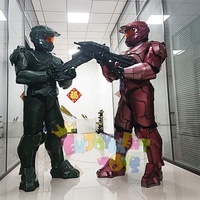 Costume de robot mecha rouge réaliste pour adulte, activité de jeu de rôle, performance de fête, accessoire