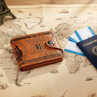 Dompet Pria Ultra Ringan Vintage PU dengan Slot Kartu Bisnis, Tempat Uang Kertas, Penutup Kancing Tekan, Pasokan Pabrik