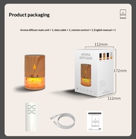 Mini diffuseur d'arômes ultrasonique USB, humidificateur coloré et diffuseur d'arômes, diffuseur d'huiles essentielles à flamme électrique